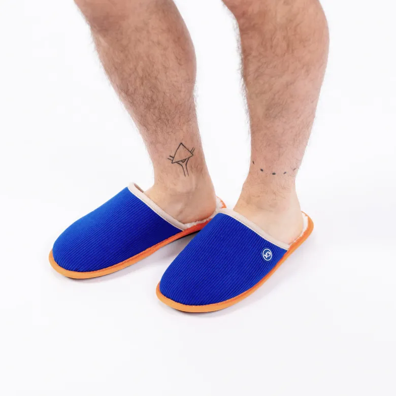 Chaussons velours bleu électrique t40-41