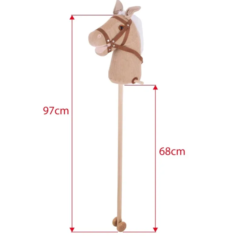 Cheval bâton en bois et velours côtel?