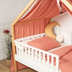 Ciel de lit cabane gaze coton