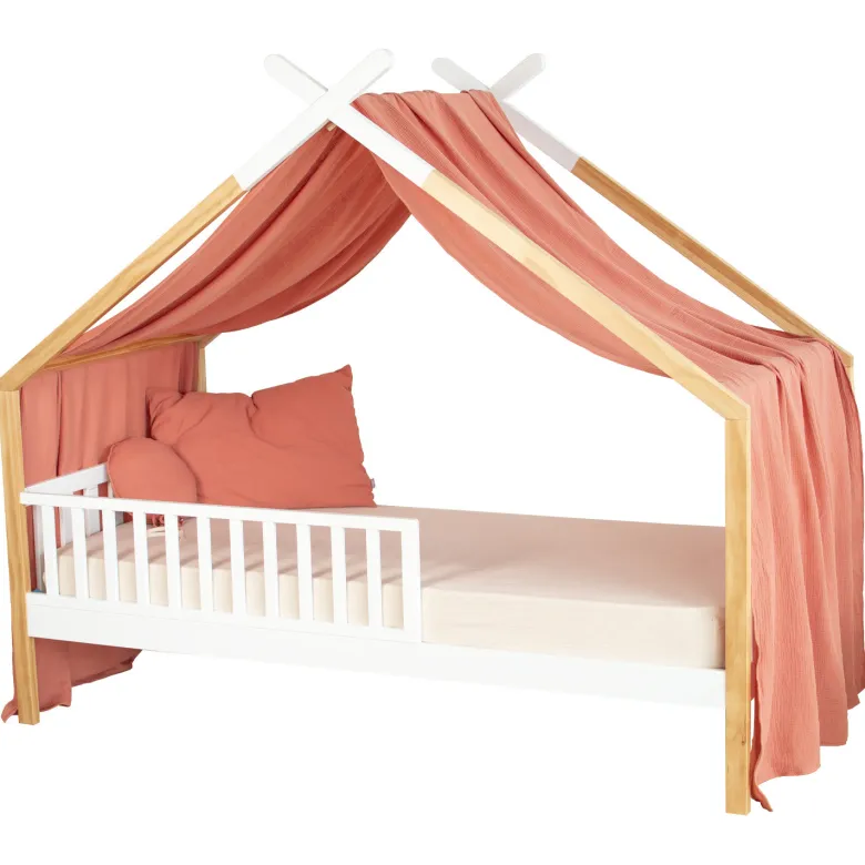 Ciel de lit cabane gaze coton