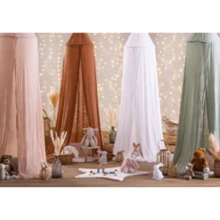 Ciel de lit double gaze de coton noisett