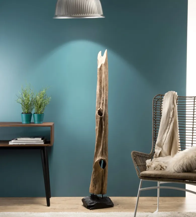 Clara - objet décoration bois teck branche naturelle 'l'