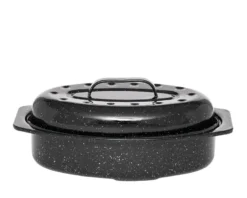 Cocotte ovale en acier émaillé, roaster - 2,2l - graniteware