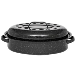 Cocotte ovale en acier émaillé, roaster - 4l - graniteware