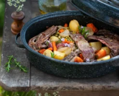 Cocotte ovale en acier émaillé, roaster - 4l - graniteware