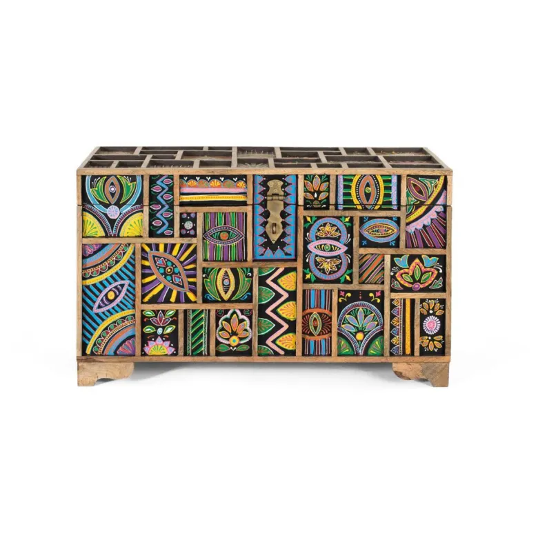 Coffre bois multicolore - zarella
