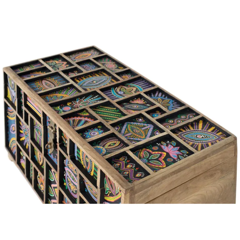 Coffre bois multicolore - zarella