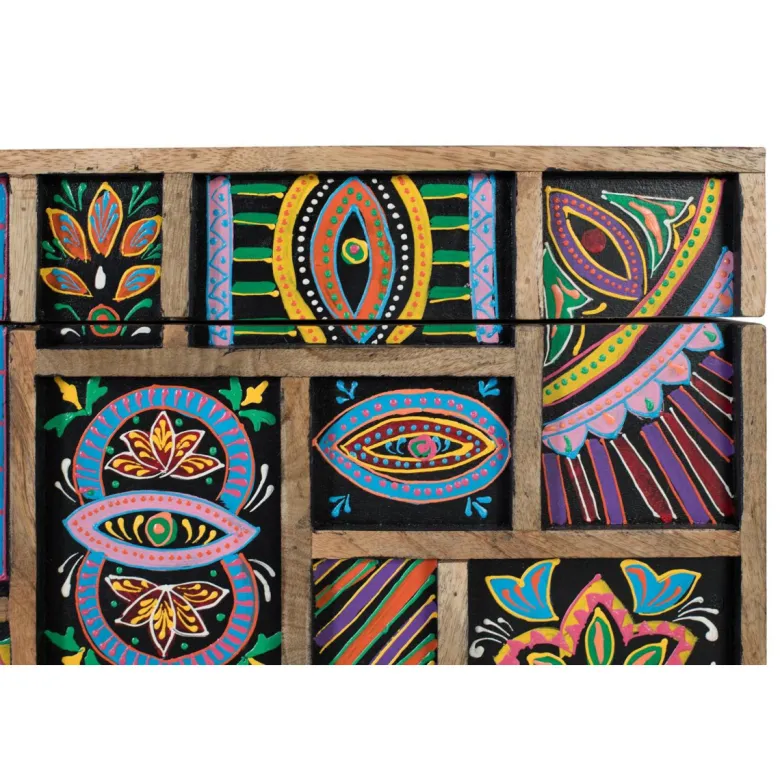 Coffre bois multicolore - zarella