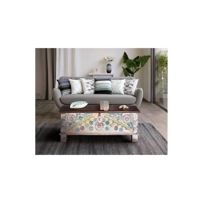 Coffre bronze bois multicolore -
