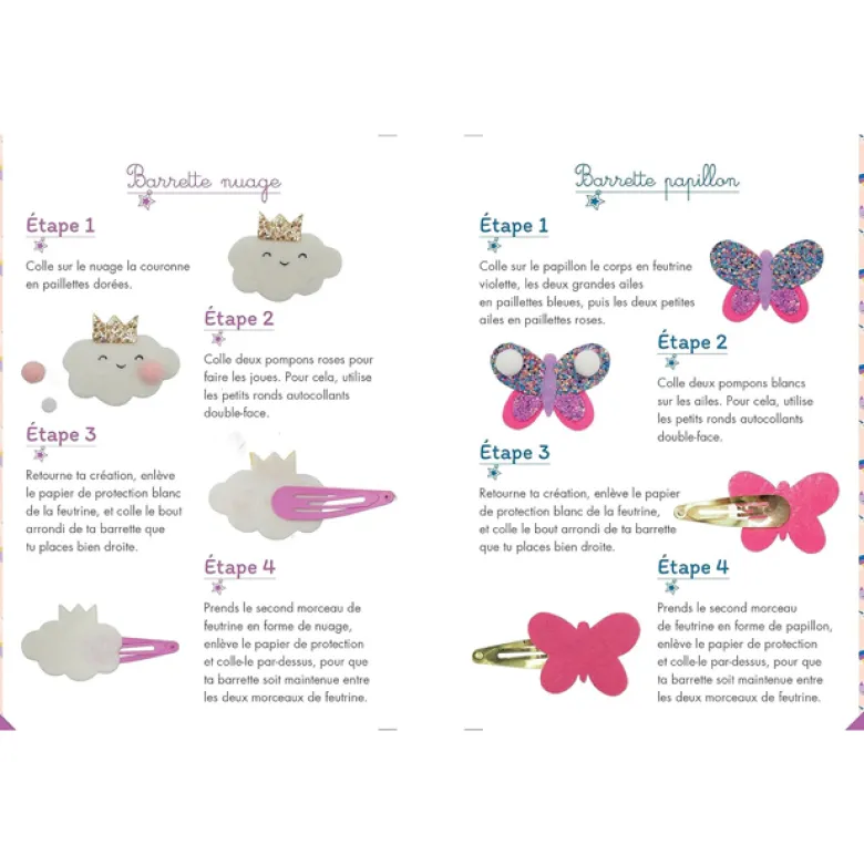 Coffret barrettes paillettes licornes