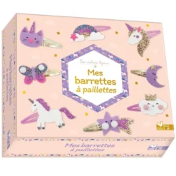 Coffret barrettes paillettes licornes
