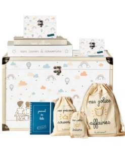 Coffret de naissance nuages arc en ciel