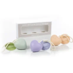 Coffret 3 savons cœurs au lait d'ânesse