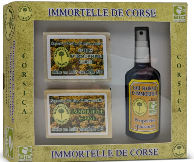 Coffret savons et eau florale immortelle