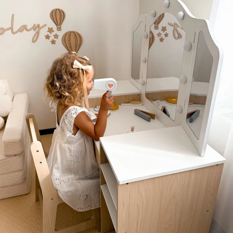 Coiffeuse enfant bureau, led accessoires