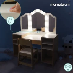 Coiffeuse enfant bureau, led accessoires