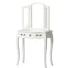 Coiffeuse 1 tiroir en bois blanc cassé l Blanc
