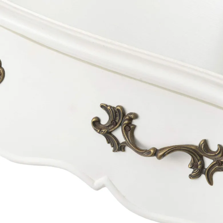 Coiffeuse 1 tiroir en bois blanc cassé l Blanc