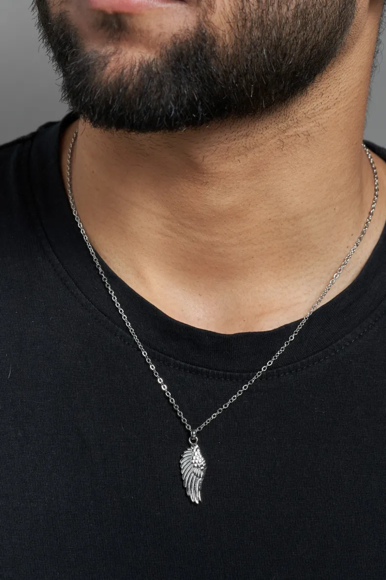 Collier aile argent en acier 316l