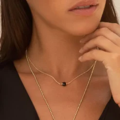 Collier court onyx - berlingot
