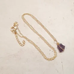 Collier en améthyste et argent doré