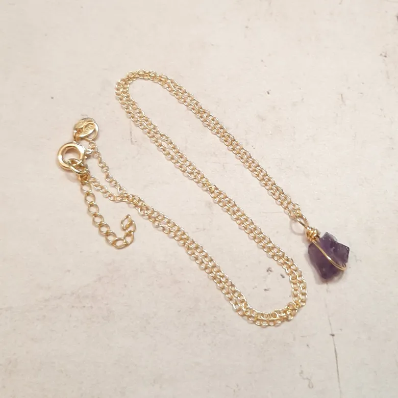 Collier en améthyste et argent doré