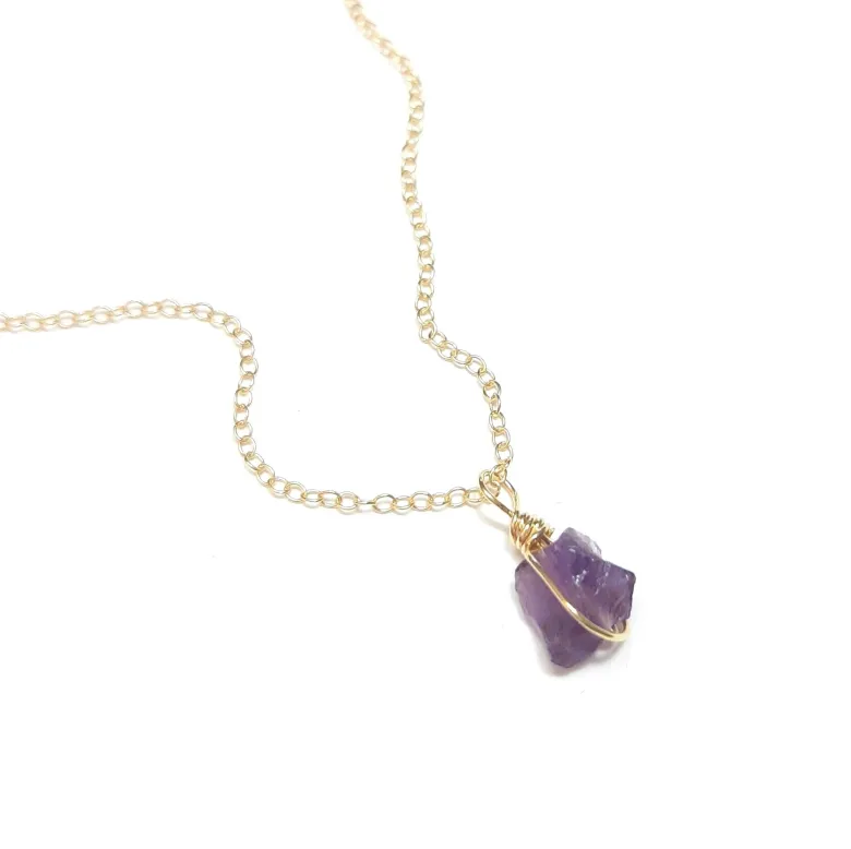 Collier en améthyste et argent doré