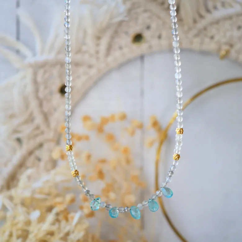 Collier kalimata aigue marine