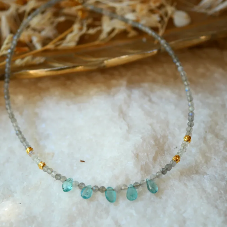 Collier kalimata aigue marine
