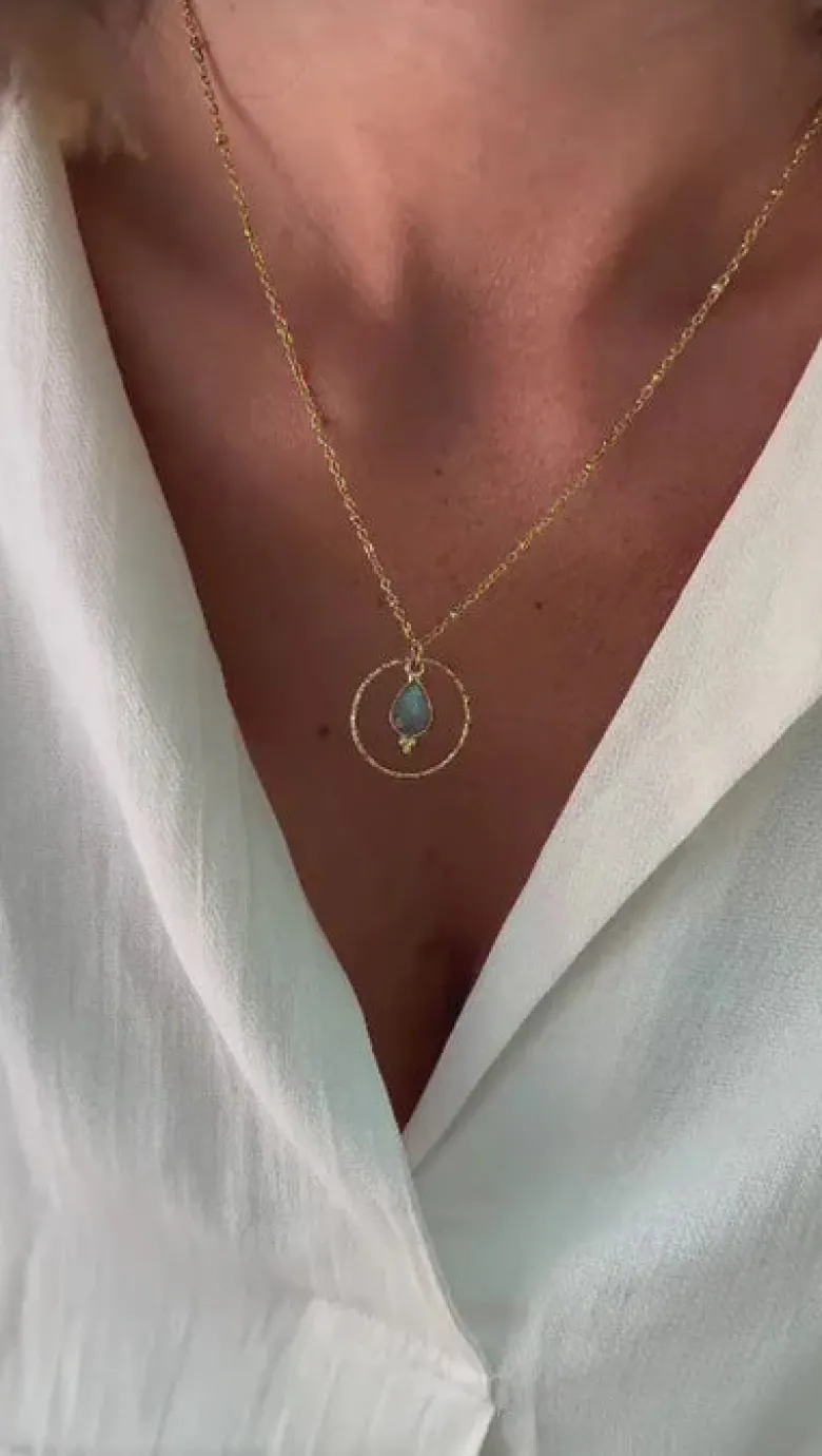 Collier labradorite clementine