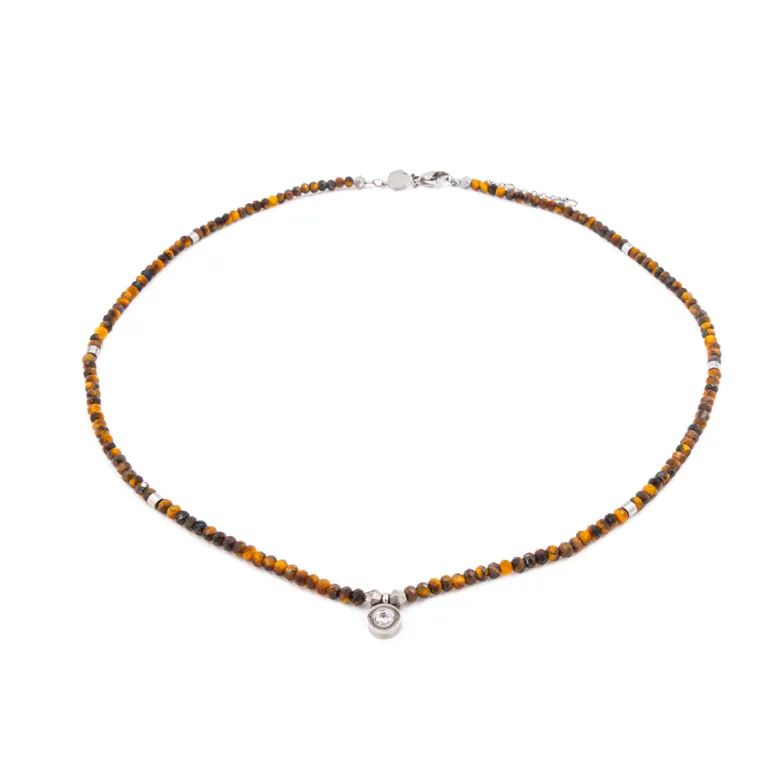 Collier lumia en pierres oeil de tigre