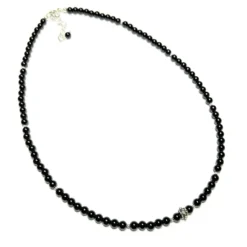 Collier onyx noir et argent 925