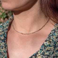Collier paloma en pierres labradorite
