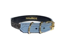 Collier pour chat panthera onca by maurice en nubuck - taille 3 - bleu