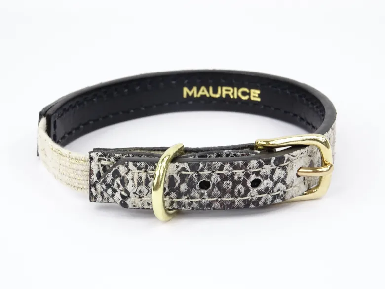Collier pour chat panthera pardus by maurice en cuir - taille 2 - python