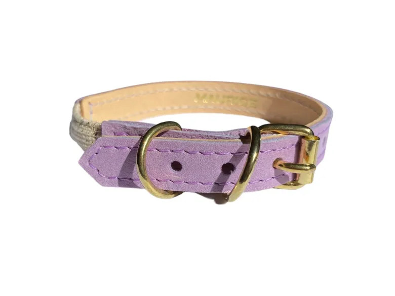 Collier pour chat panthera uncia by maurice en nubuck - taille 2 - lilas