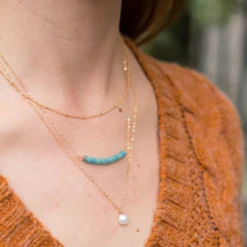 Collier ras de cou turquoise