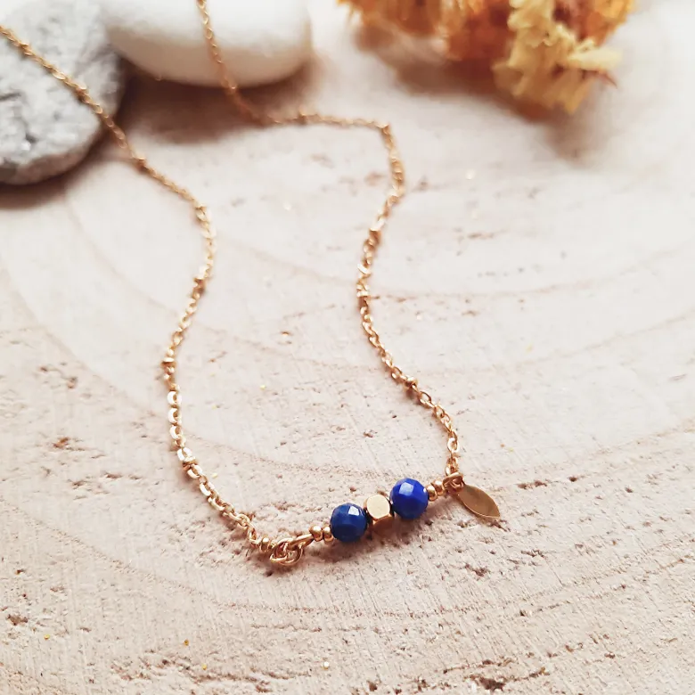 Collier ras du cou comète lapis lazuli