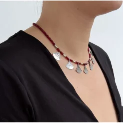 Collier shat shat touareg en argent et perles – bijou traditionnel