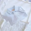 Combishort bébé en maille piquée bleu 12
