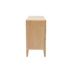 Commode en bois clair chêne 6 tiroirs l120 cm freddy