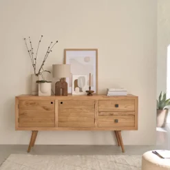 Commode mindi 2 tiroirs 2 portes