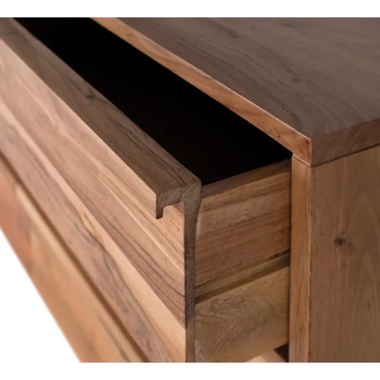Commode 6 tiroirs bois marron - omérise