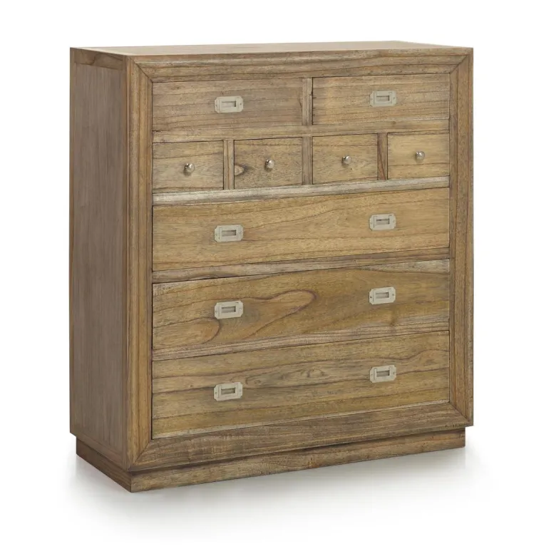 Commode 9 tiroirs bronze bois marron -