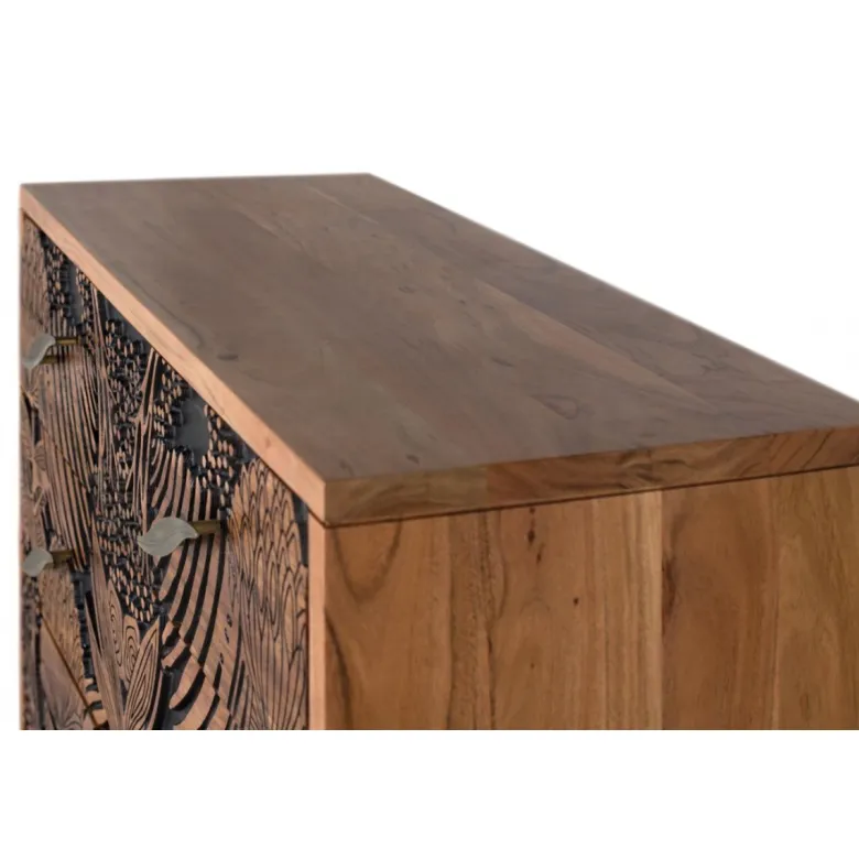 Commode 3 tiroirs fer marron - iris