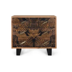 Commode 3 tiroirs fer marron - iris