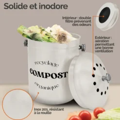 Composteur, poubelle bac de 5l