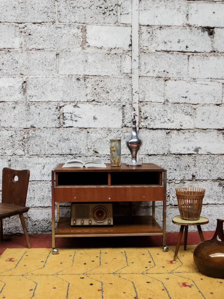 Console en métal et bois n°1256