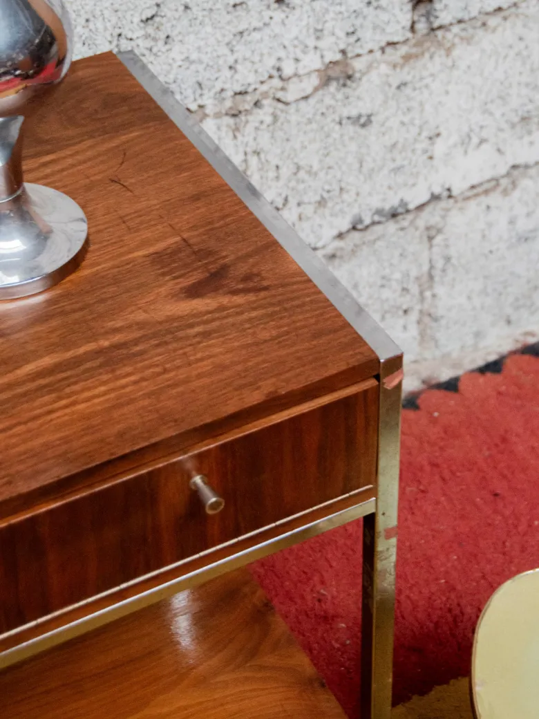 Console en métal et bois n°1256
