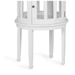 Console ronde bronze bois blanc -